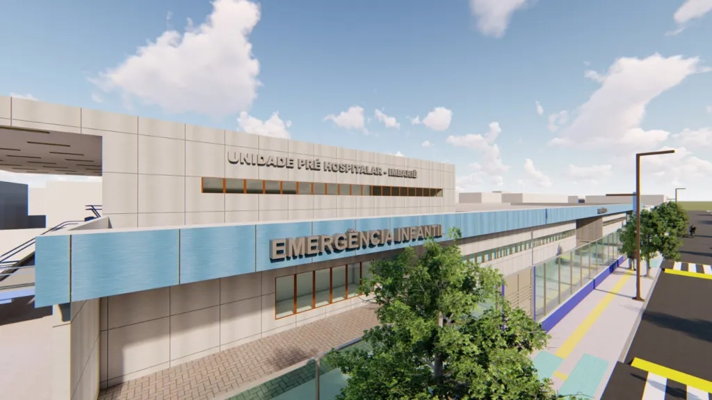 Nova Unidade de Saúde de Imbariê em construção. Imagem: Prefeitura de Duque de Caxias