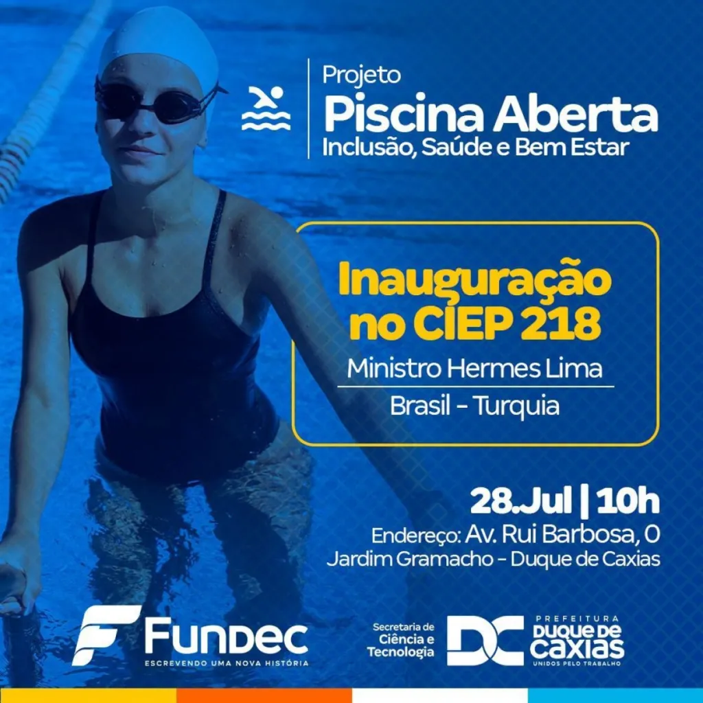 Piscina Aberta no Jardim Gramacho. Imagem: Prefeitura de Duque de Caxias