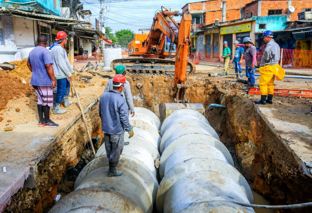 Vila Pauline: obras de drenagem e saneamento no bairro. Foto: Prefeitura de Belford Roxo